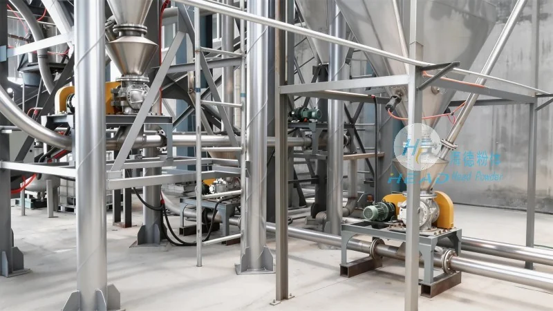 Skema pengangkutan pneumatik bubuk mica
