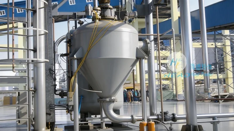 Skema pengangkutan bubur silikon menggunakan pneumatik