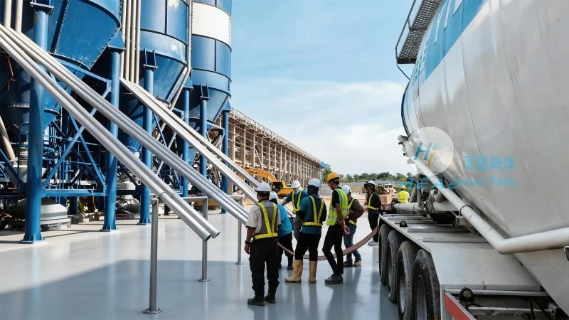 Skema pengangkutan bubur aluminium secara pneumatik